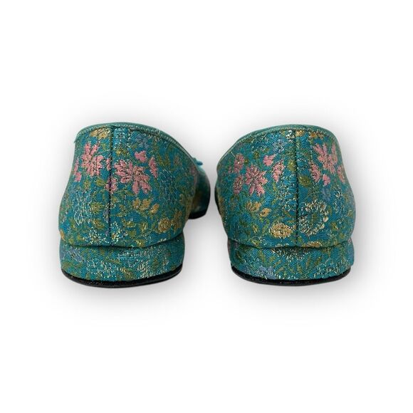 Vintage Daniel Green Teal Slippers Embroidered Bow USA Made Women’s 10 N (2A100) - Picture 7 of 12